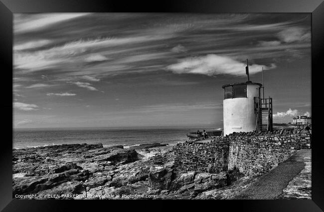 Porthcawl Old Pilot's Lookout Tower Framed Print by HELEN PARKER
