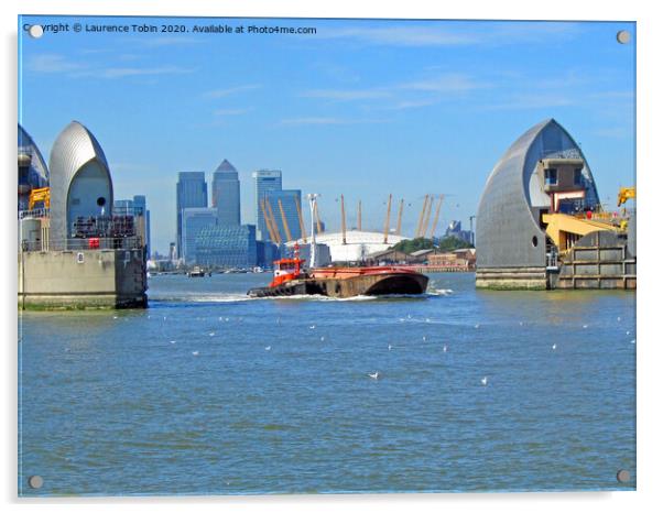 Docklands, Dome, Thames Barrier Acrylic by Laurence Tobin