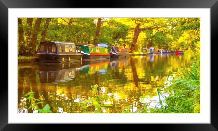 Moored Boats Canal Framed Mounted Print by Clive Eariss