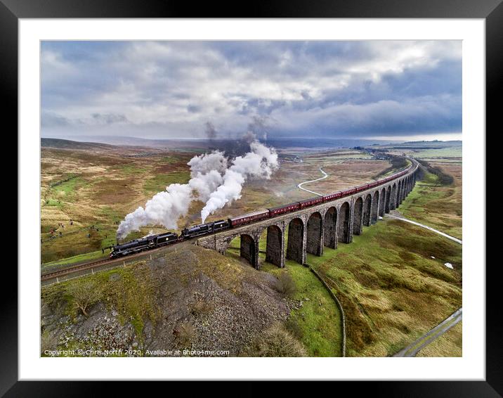 Ribblehead Viaduct and the Winter Cumbrian Mountai Framed Mounted Print by Chris North