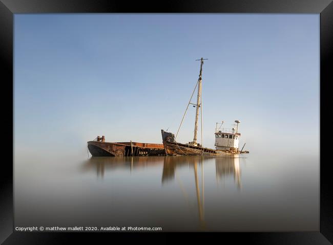 Abandoned Sinking Boats Framed Print by matthew  mallett