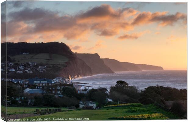 Sidmouth at sunrise Canvas Print by Bruce Little