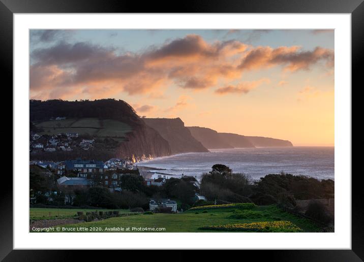 Sidmouth at sunrise Framed Mounted Print by Bruce Little