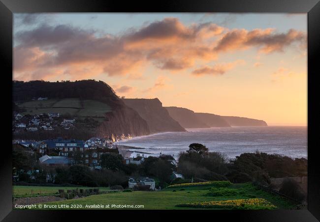 Sidmouth at sunrise Framed Print by Bruce Little