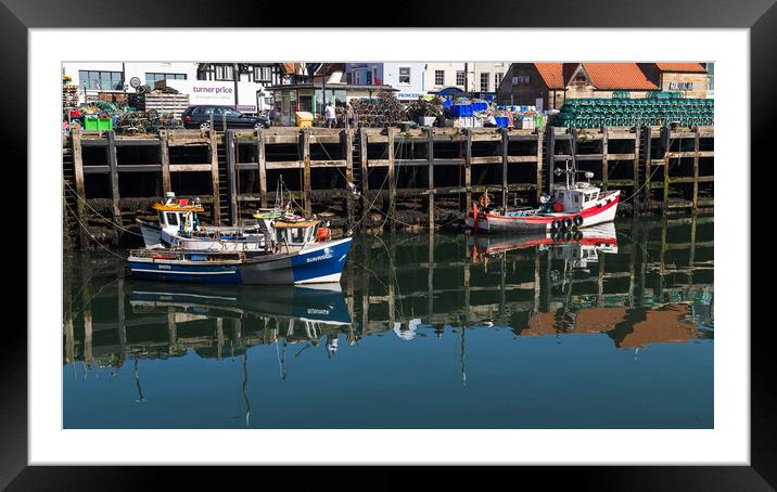 Reflections of fishing boats Framed Mounted Print by Jason Wells