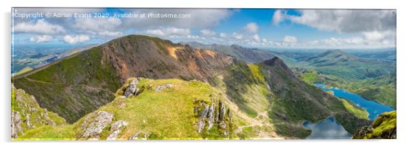 Snowdon Summit Panorama Acrylic by Adrian Evans