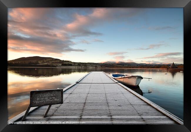 Gentle Dawn Over Llangorse Lake Framed Print by Philip Veale