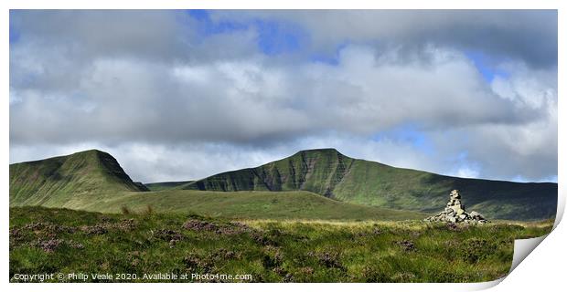 Brecon Beacons in Late Summer Sunshine. Print by Philip Veale