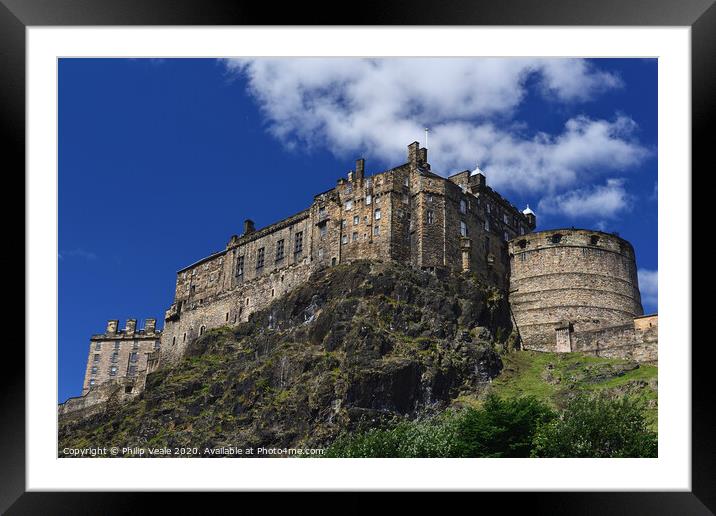 Edinburgh Castle Dominating the Scottish Skyline. Framed Mounted Print by Philip Veale