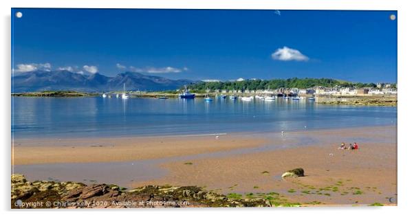 Kames Bay Sands, Millport Acrylic by Charles Kelly