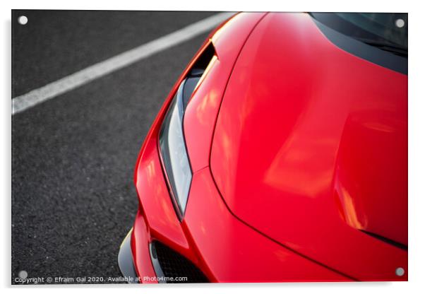 Detail Red Ferrari Acrylic by Efraim Gal