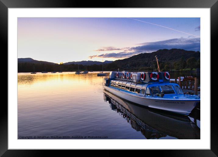 Boat moored at Ambleside Framed Mounted Print by Jonathan Moulton