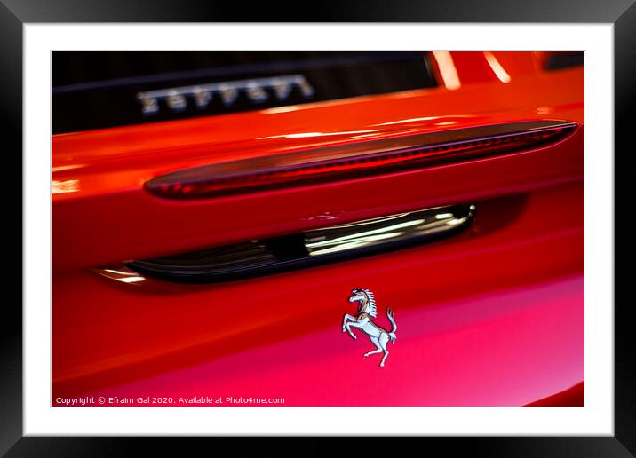 Ferrari horse  Framed Mounted Print by Efraim Gal