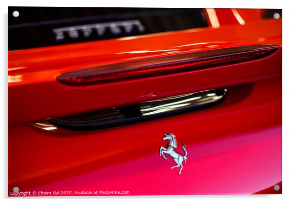 Ferrari horse  Acrylic by Efraim Gal