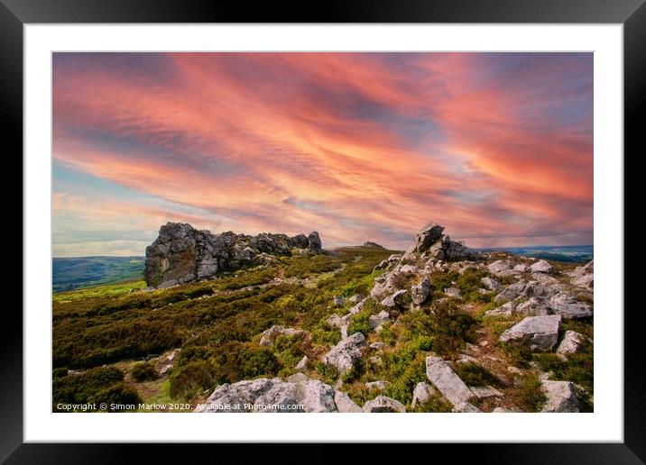 Looking across the Stiperstones, Shropshire Framed Mounted Print by Simon Marlow