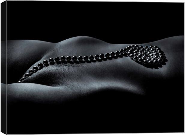 String of Pearls A Nude Bodyscape Canvas Print by Inca Kala