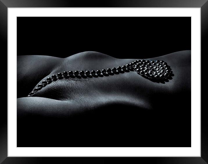 String of Pearls A Nude Bodyscape Framed Mounted Print by Inca Kala