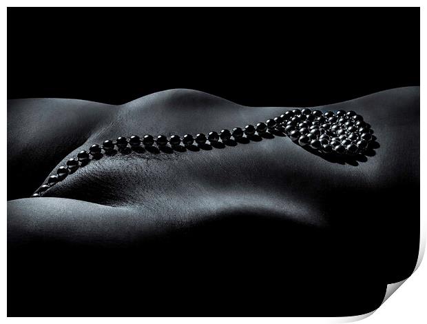 String of Pearls A Nude Bodyscape Print by Inca Kala