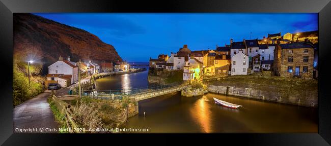 Staithes at dusk. Framed Print by Chris North