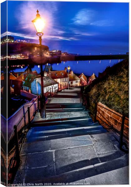 The 199 steps, Whitby. Canvas Print by Chris North