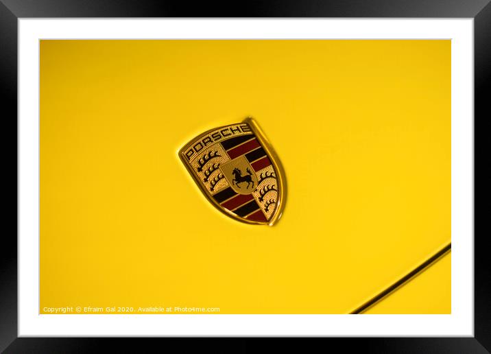 Yellow 911 logo Framed Mounted Print by Efraim Gal