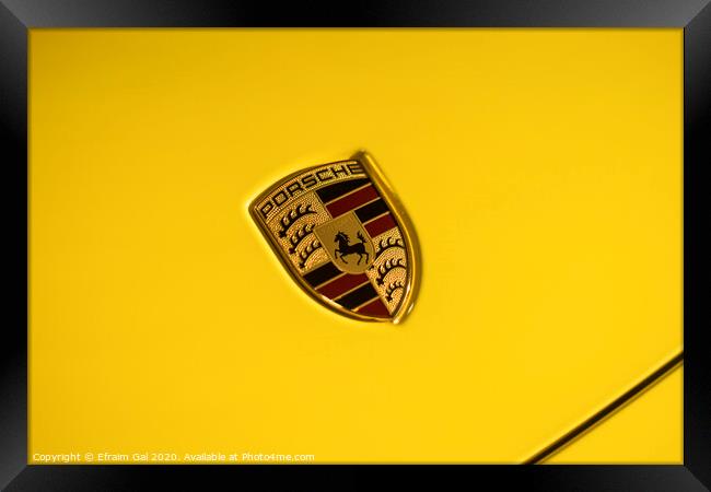 Yellow 911 logo Framed Print by Efraim Gal