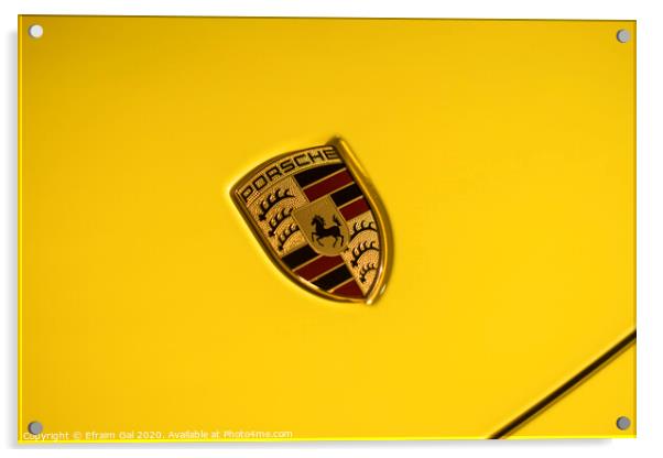 Yellow 911 logo Acrylic by Efraim Gal