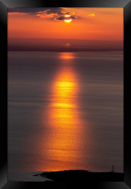 Beautiful sunset light reflection Framed Print by Arpad Radoczy