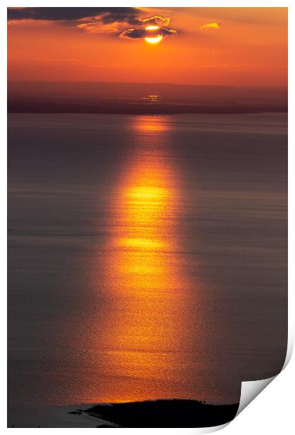Beautiful sunset light reflection Print by Arpad Radoczy