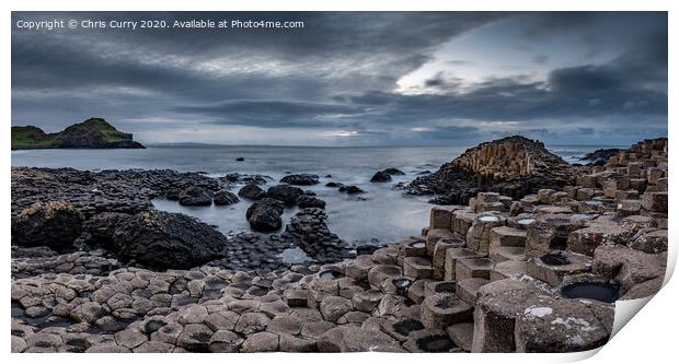 Giants Causeway Panoramic County Antrim Northern Ireland Print by Chris Curry