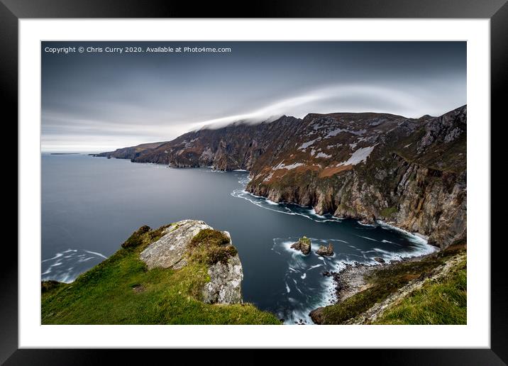 Slieve League Cliffs County Donegal Ireland Framed Mounted Print by Chris Curry