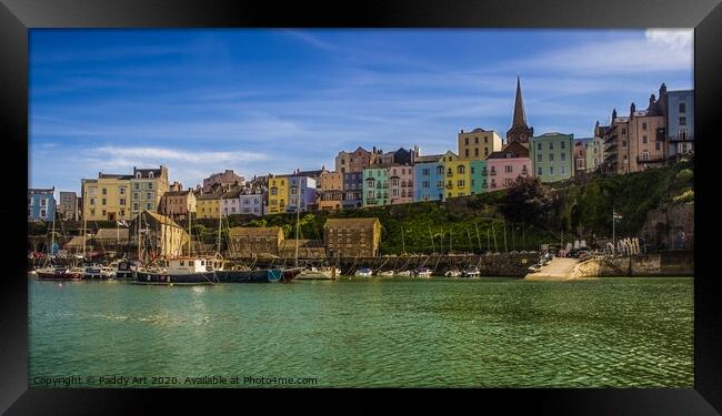 Approach to Tenby Harbour Framed Print by Paddy Art