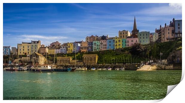 Approach to Tenby Harbour Print by Paddy Art