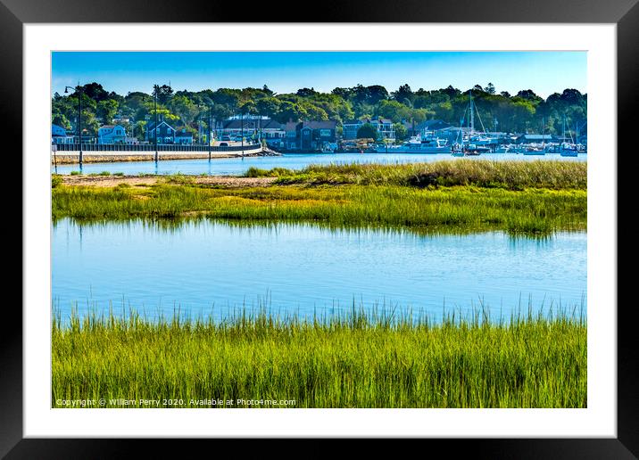 Sailboats Yachts Padanaram Harbor Dartmouth Massachusetts Framed Mounted Print by William Perry