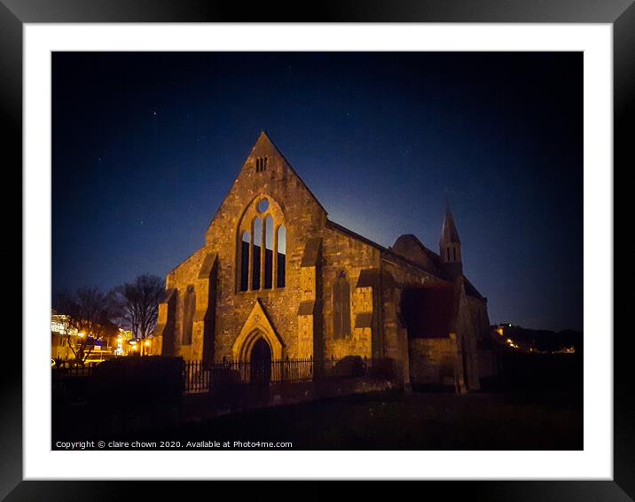 The Royal Garrison Church by night Framed Mounted Print by claire chown