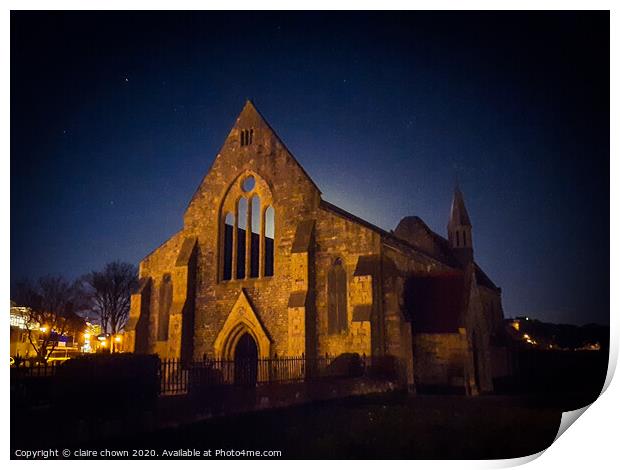The Royal Garrison Church by night Print by claire chown