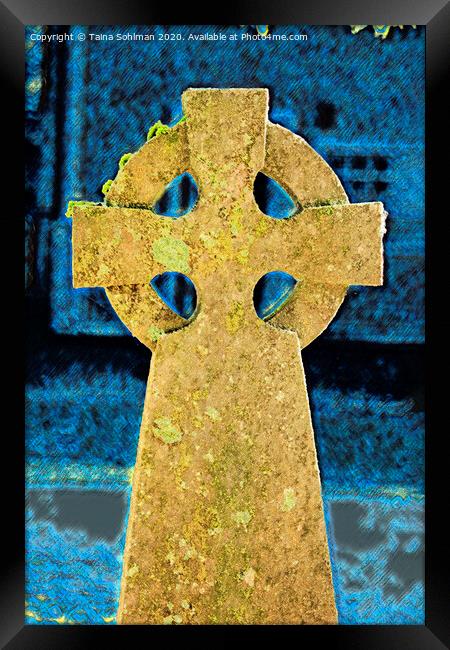Celtic Cross Digital Art Framed Print by Taina Sohlman
