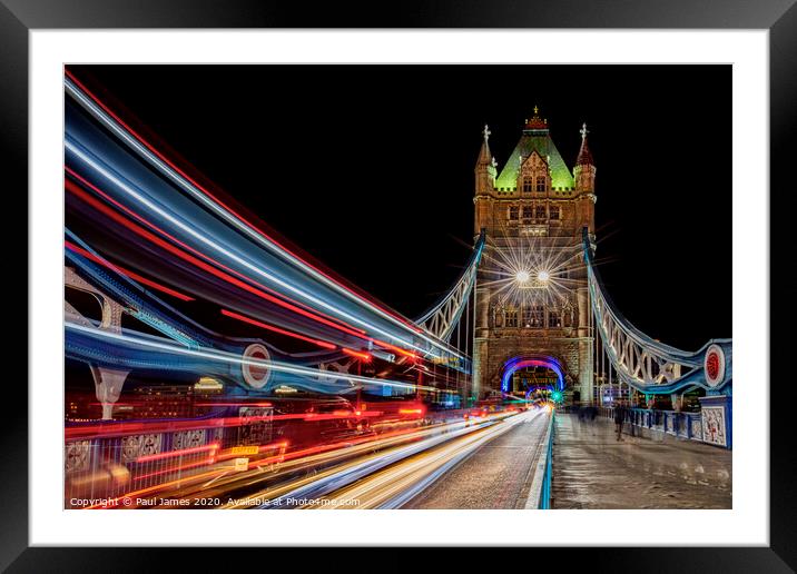 Tower Bridge rush hour Framed Mounted Print by Paul James