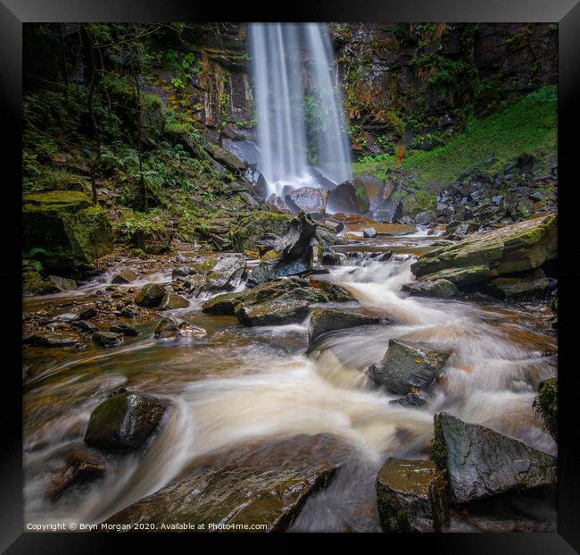 Melincourt waterfall. Framed Print by Bryn Morgan