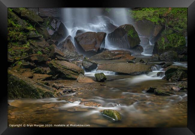 Melincourt waterfall. Framed Print by Bryn Morgan