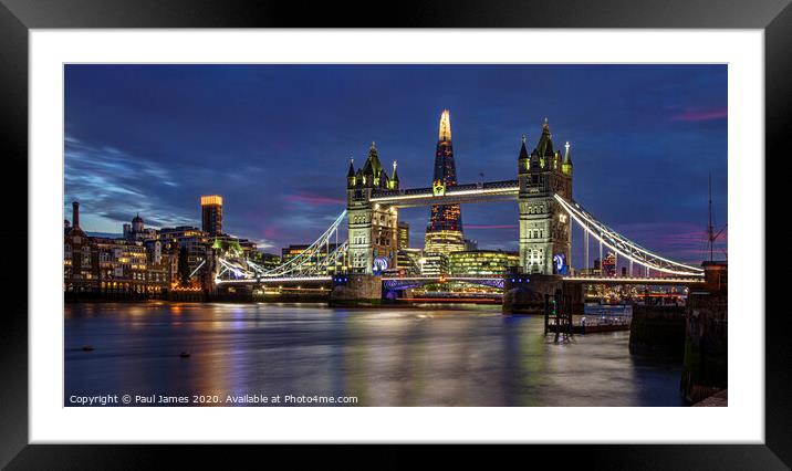 Tower bridge and The Shard Framed Mounted Print by Paul James