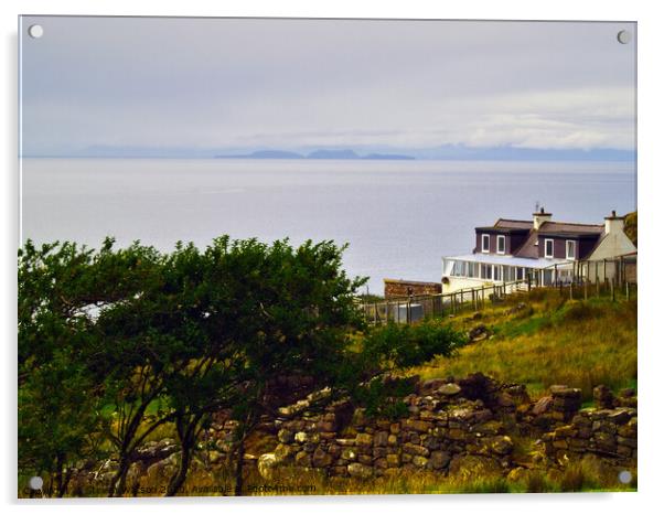 The Minch at Melvaig.  Acrylic by Steven Watson