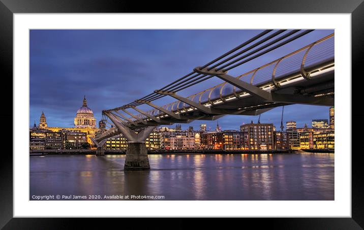 Millennium to St Paul's Cathedral Framed Mounted Print by Paul James