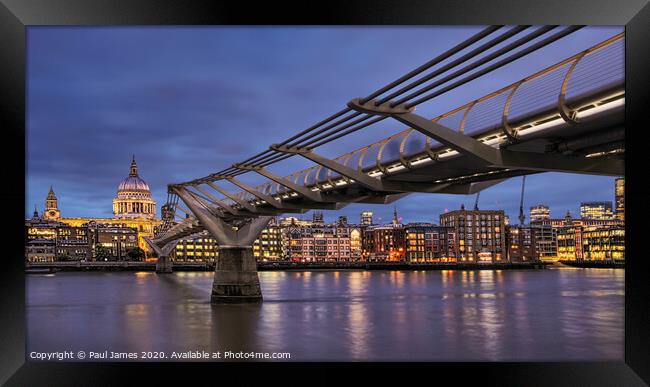 Millennium to St Paul's Cathedral Framed Print by Paul James
