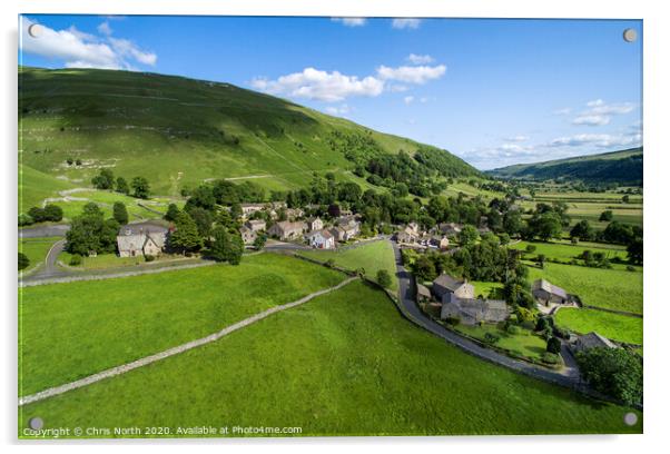 The village of Buckden in the Yorkshire Dales. Acrylic by Chris North