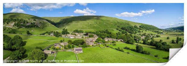 The village of Buckden in the Yorkshire Dales. Print by Chris North