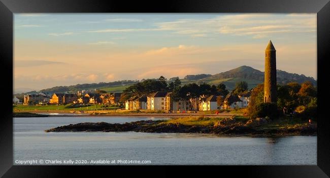 The Pencil, Largs in Evening Light Framed Print by Charles Kelly