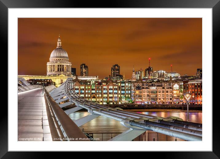 St Paul's Cathedral and the london sky. Framed Mounted Print by Paul James