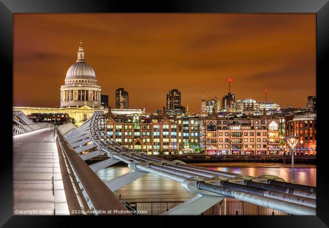 St Paul's Cathedral and the london sky. Framed Print by Paul James
