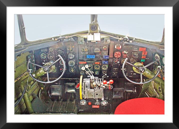 C47 Dakota Cockpit Framed Mounted Print by chris hyde